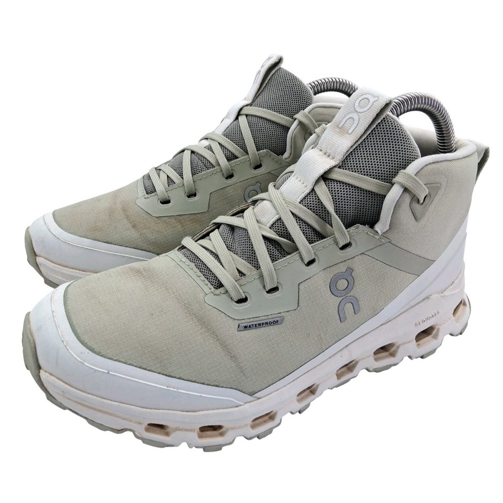 On Shoes Womens Size 7.5 Beige Waterproof CloudTec Hiking Sneakers 3WD30072528